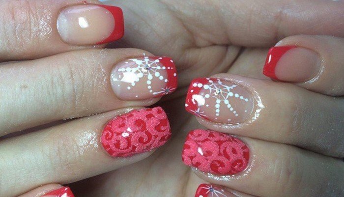 ногти с красным рисунком (92)