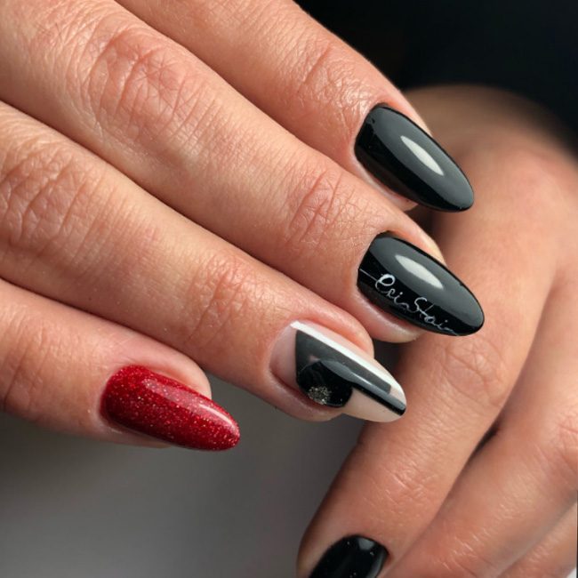 Красно-черный маникур (59)