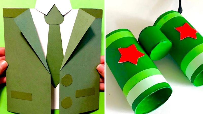ТОП-35 самых красивых поделок на 23 февраля своими руками (в школу, садик)
