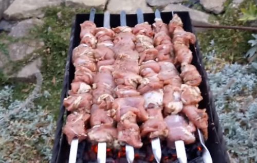 Шашлык из бедра индейки в остром маринаде
