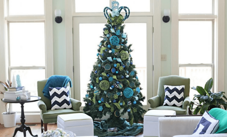 Рождественская елка елка в синем цвете