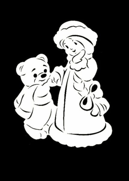 200 новогодних оконных трафаретов 2023